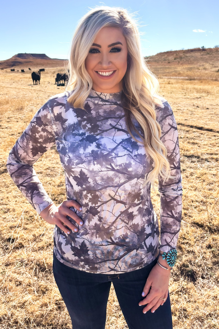 Silver Country Mesh Top