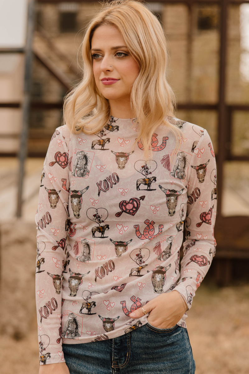 XOXO Rodeo Mesh Top