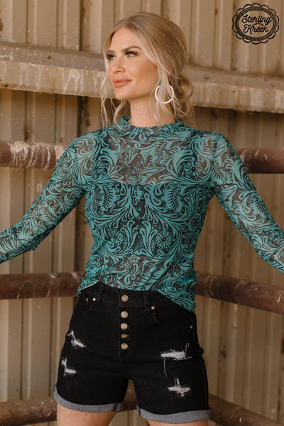 Tooled In Turquoise Top
