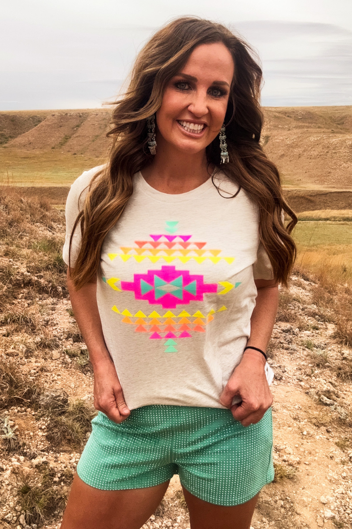 Neon Wild West Aztec Tee