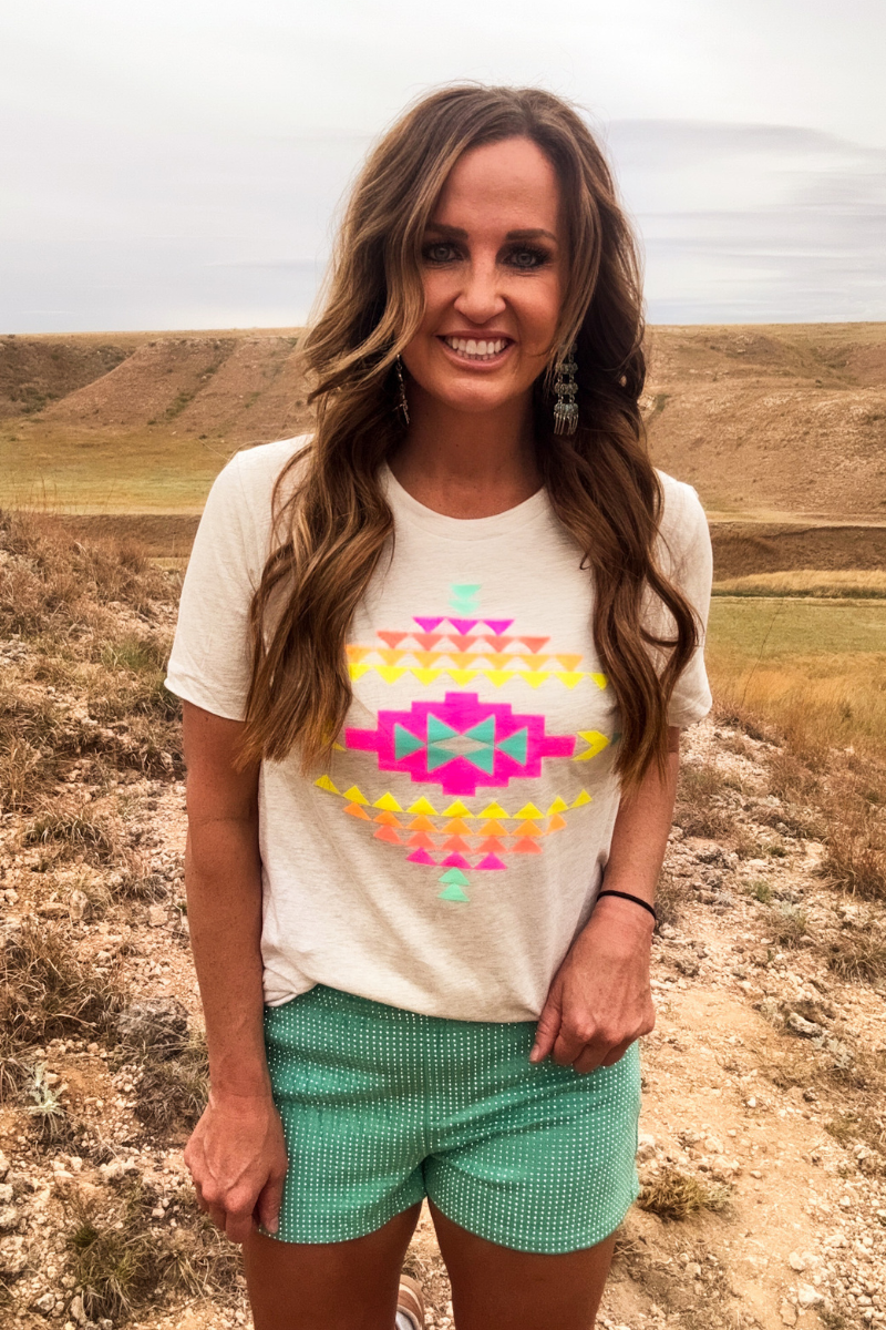 Neon Wild West Aztec Tee