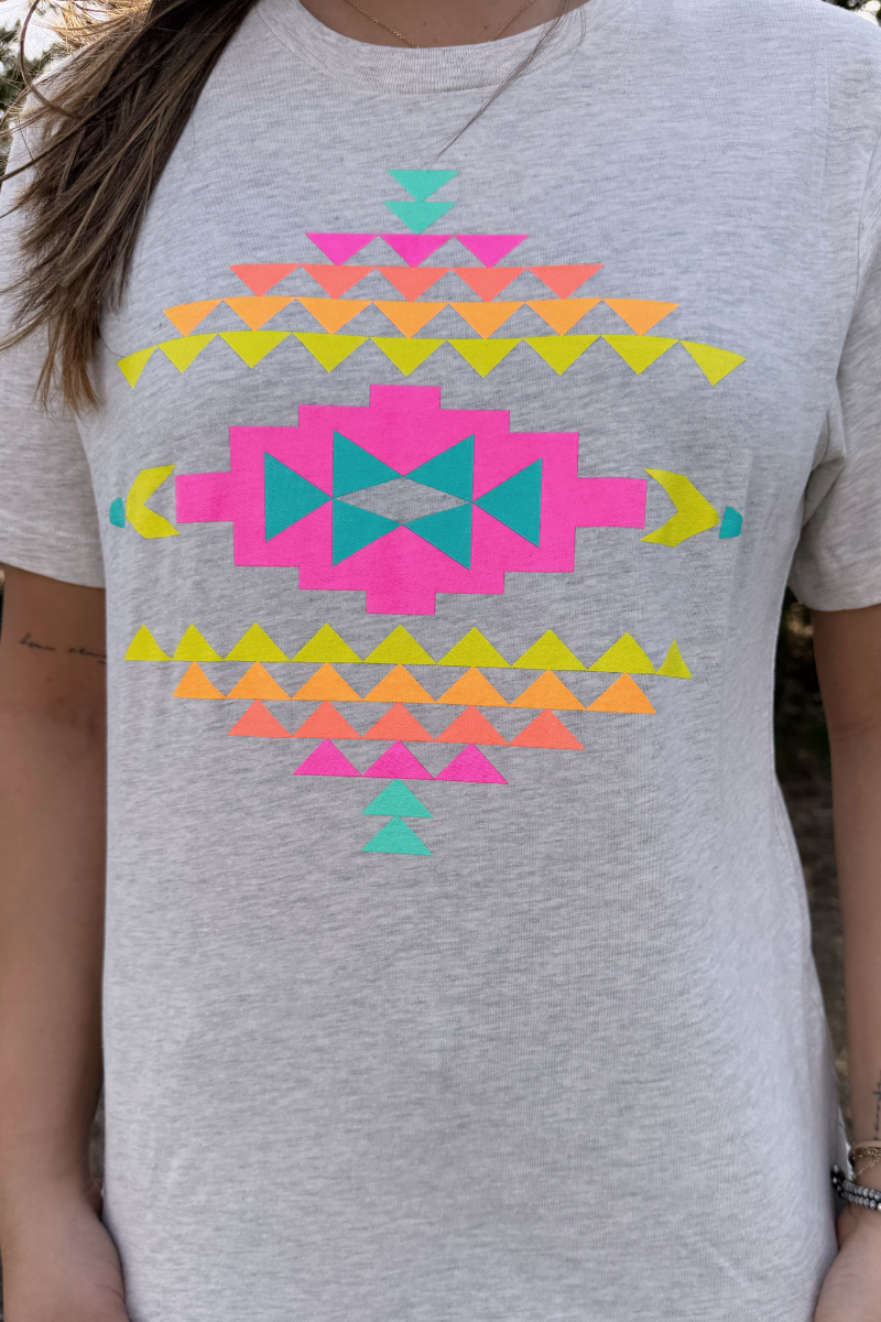 Neon Wild West Aztec Tee