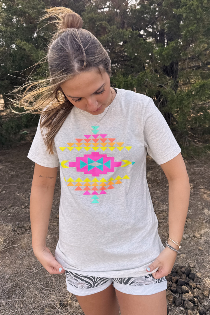 Neon Wild West Aztec Tee