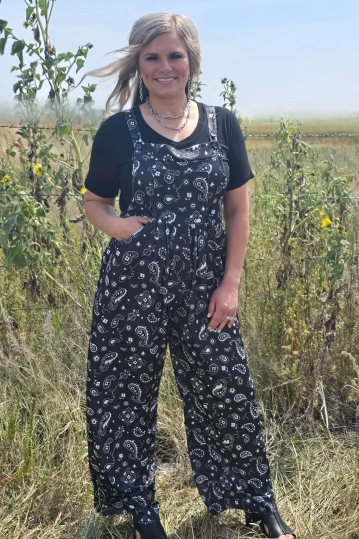 Bandana Babe Black Jumpsuit