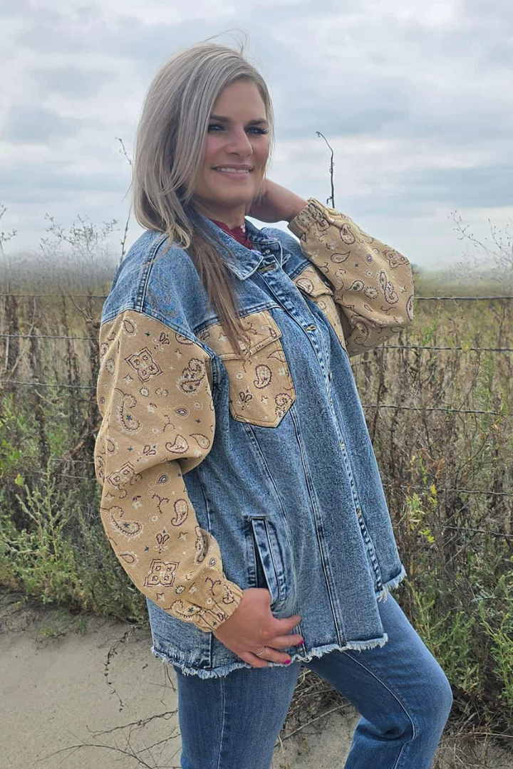 Bandana Country Denim Shacket