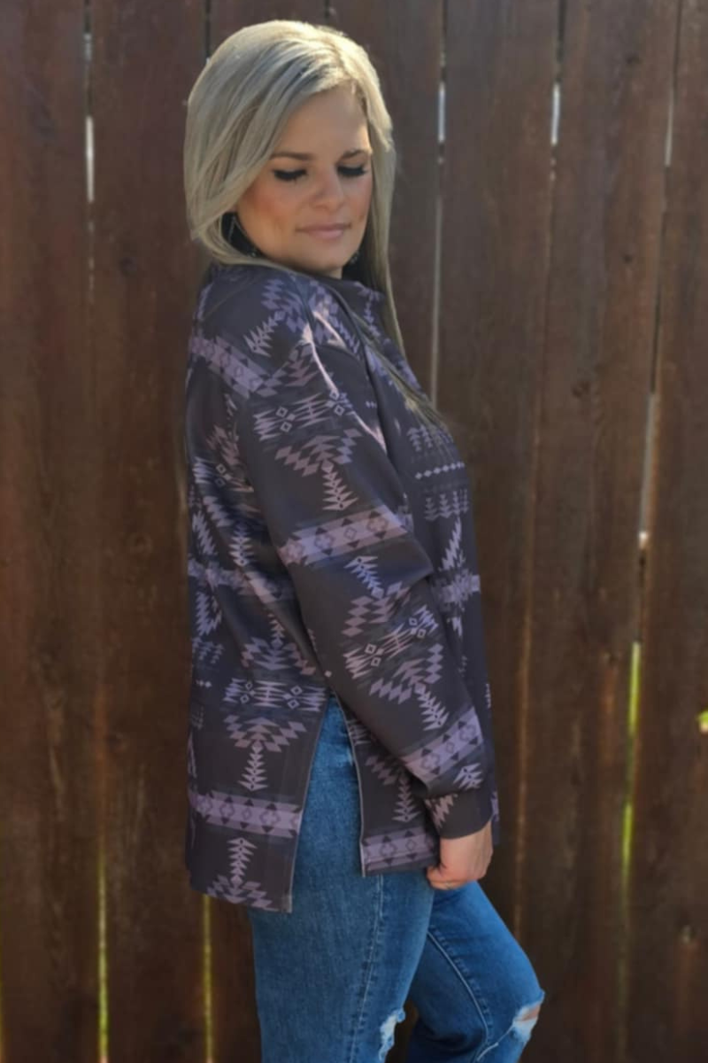 Berlin Aztec mock neck