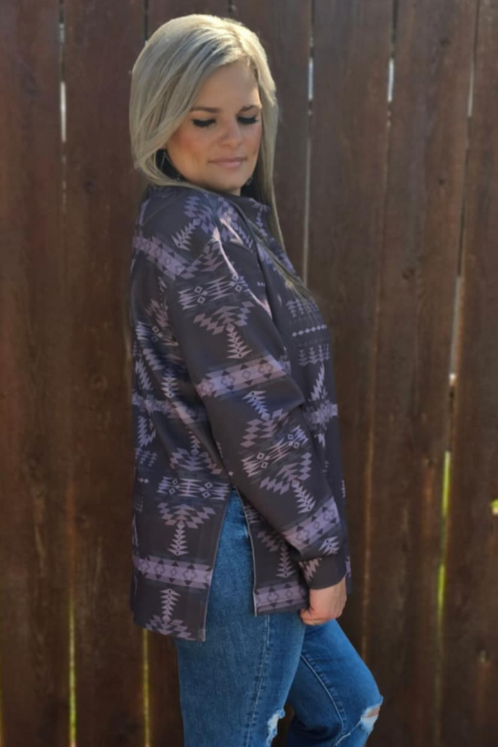 Berlin Aztec mock neck