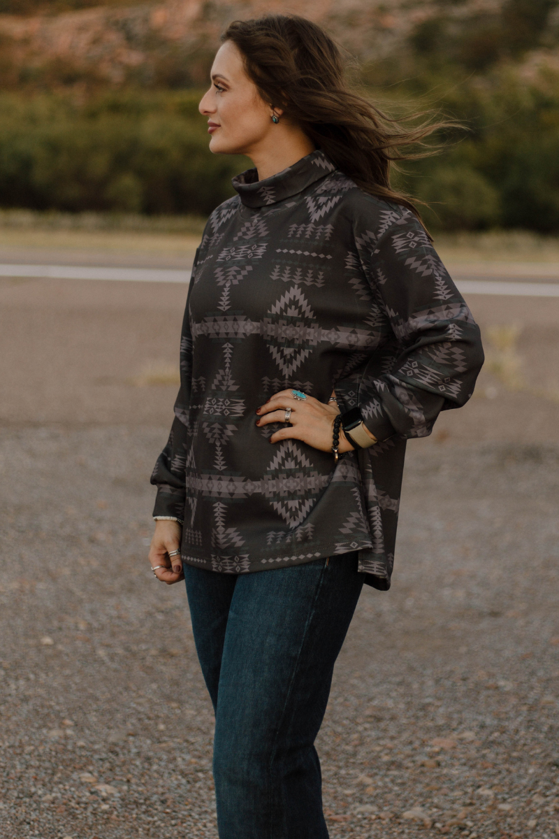 Berlin Aztec mock neck