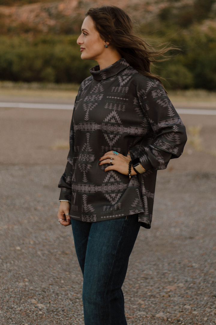 Berlin Aztec mock neck