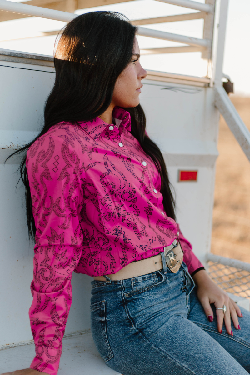 Boot Scootin Button Up Pink