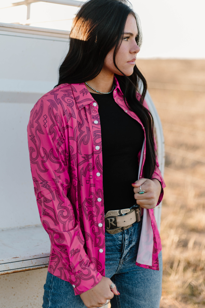 Boot Scootin Button Up Pink