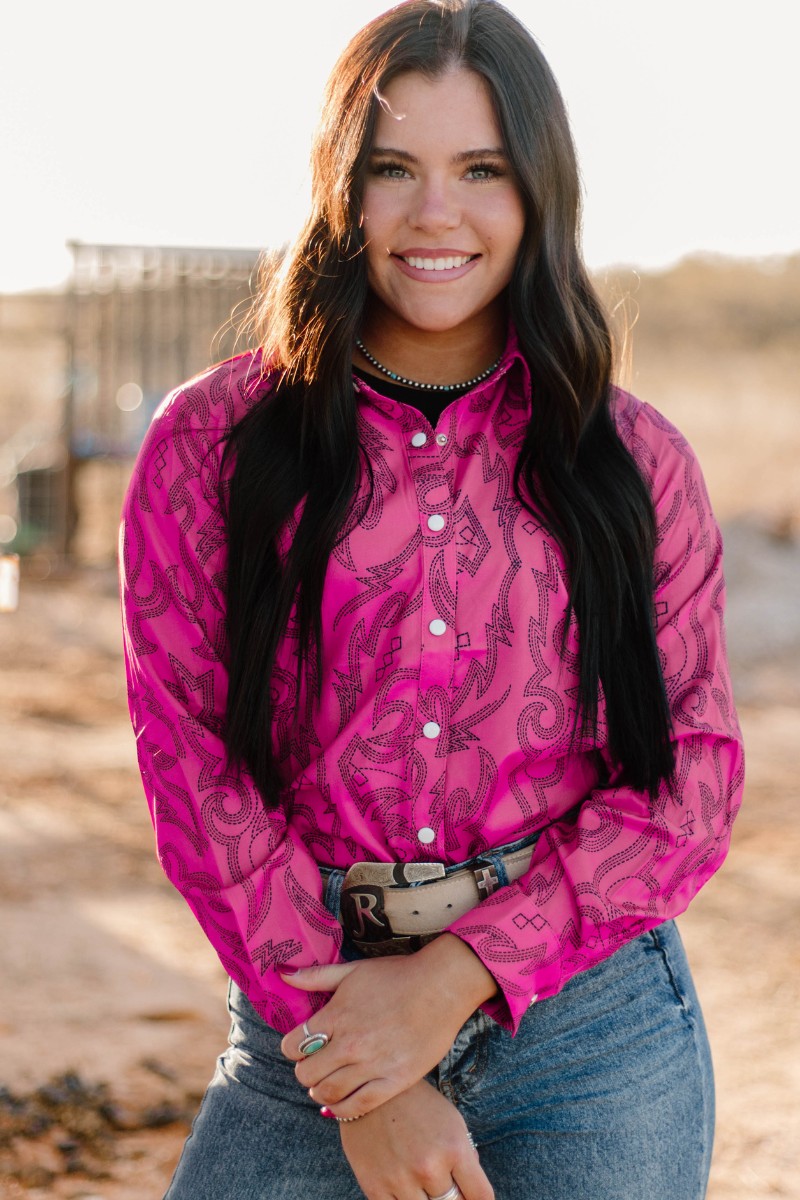 Boot Scootin Button Up Pink