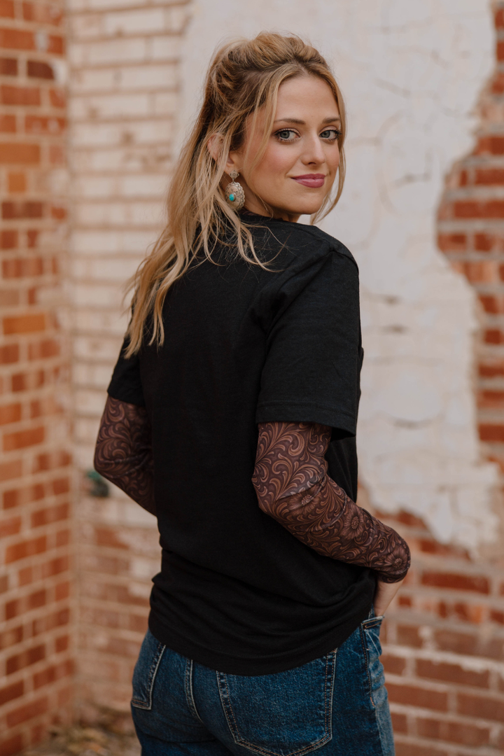 Bronzed Bloom Mesh Top