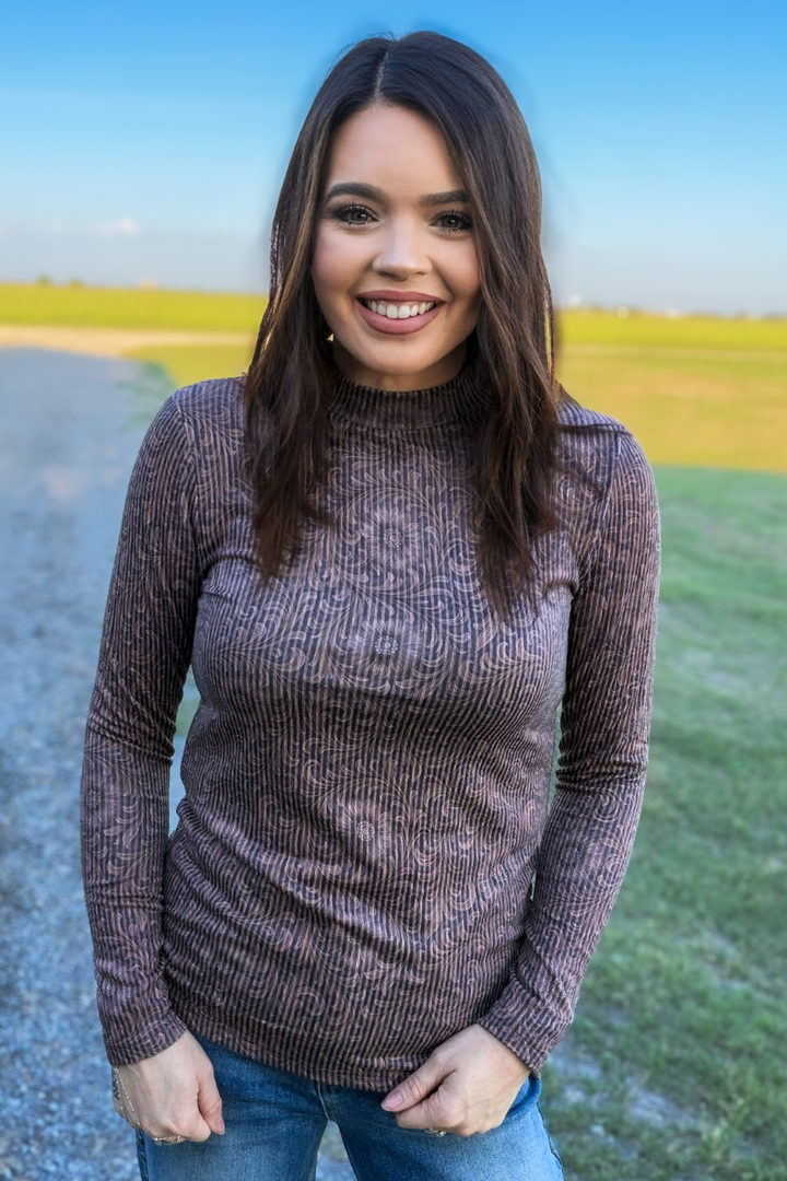 Bronzed Bloom Long Sleeve Top