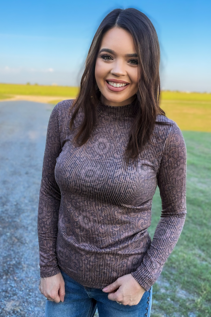 Bronzed Bloom Long Sleeve Top