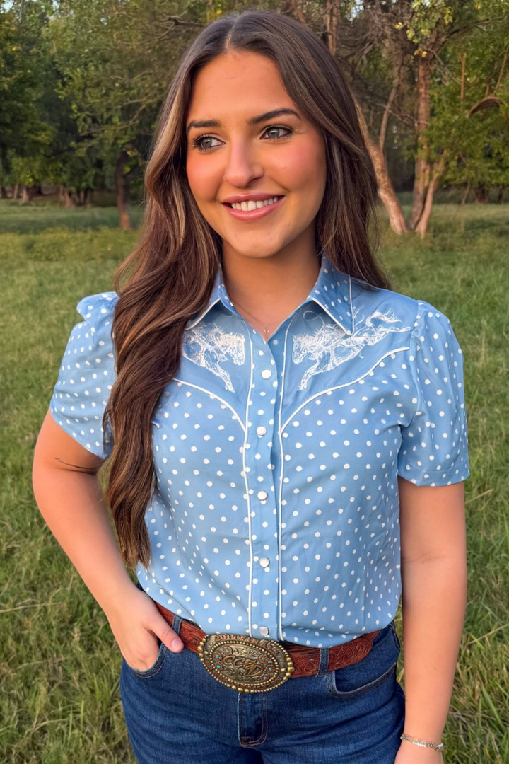 Blue Belle Button Up