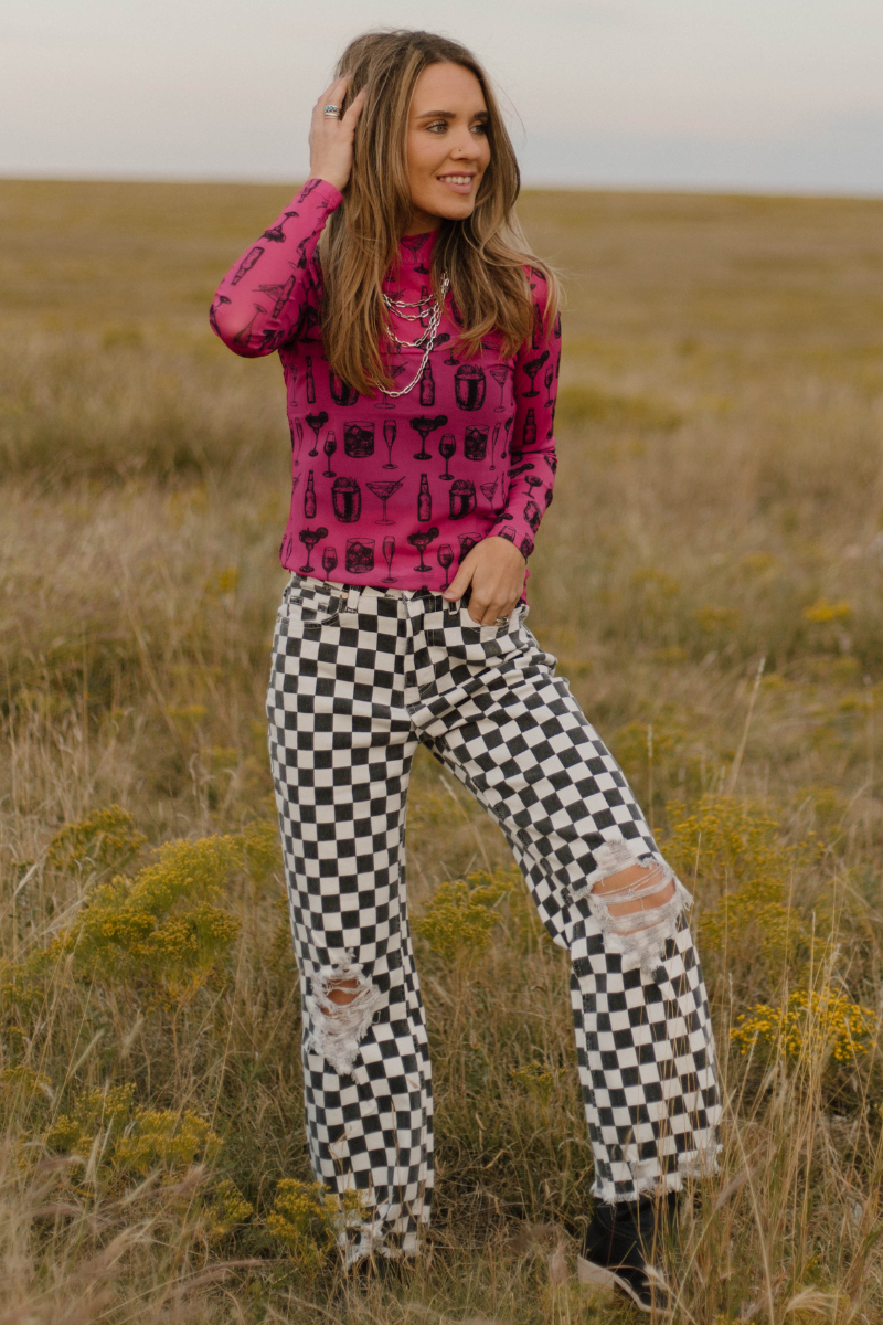 Buy You A Drink Mesh Top