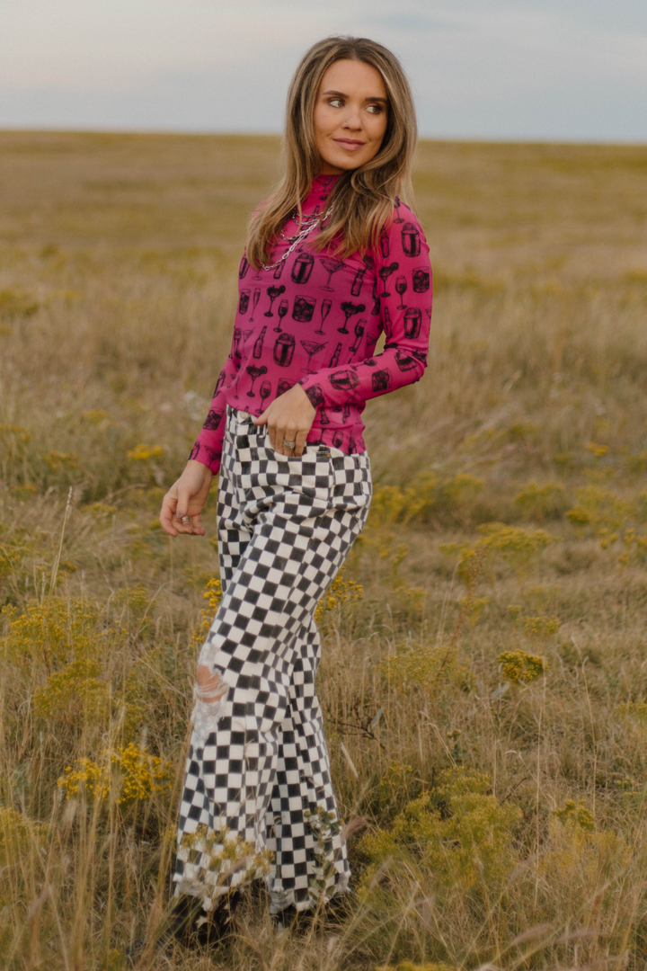 Buy You A Drink Mesh Top