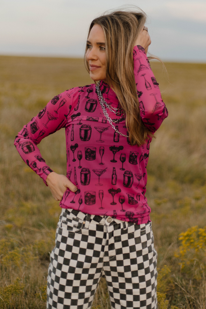 Buy You A Drink Mesh Top