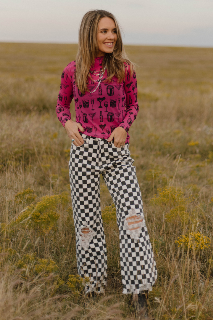 Buy You A Drink Mesh Top