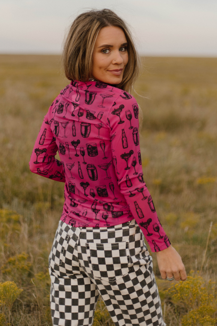 Buy You A Drink Mesh Top