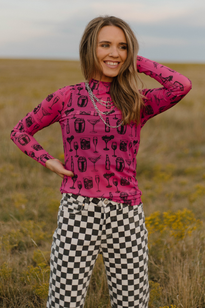 Buy You A Drink Mesh Top