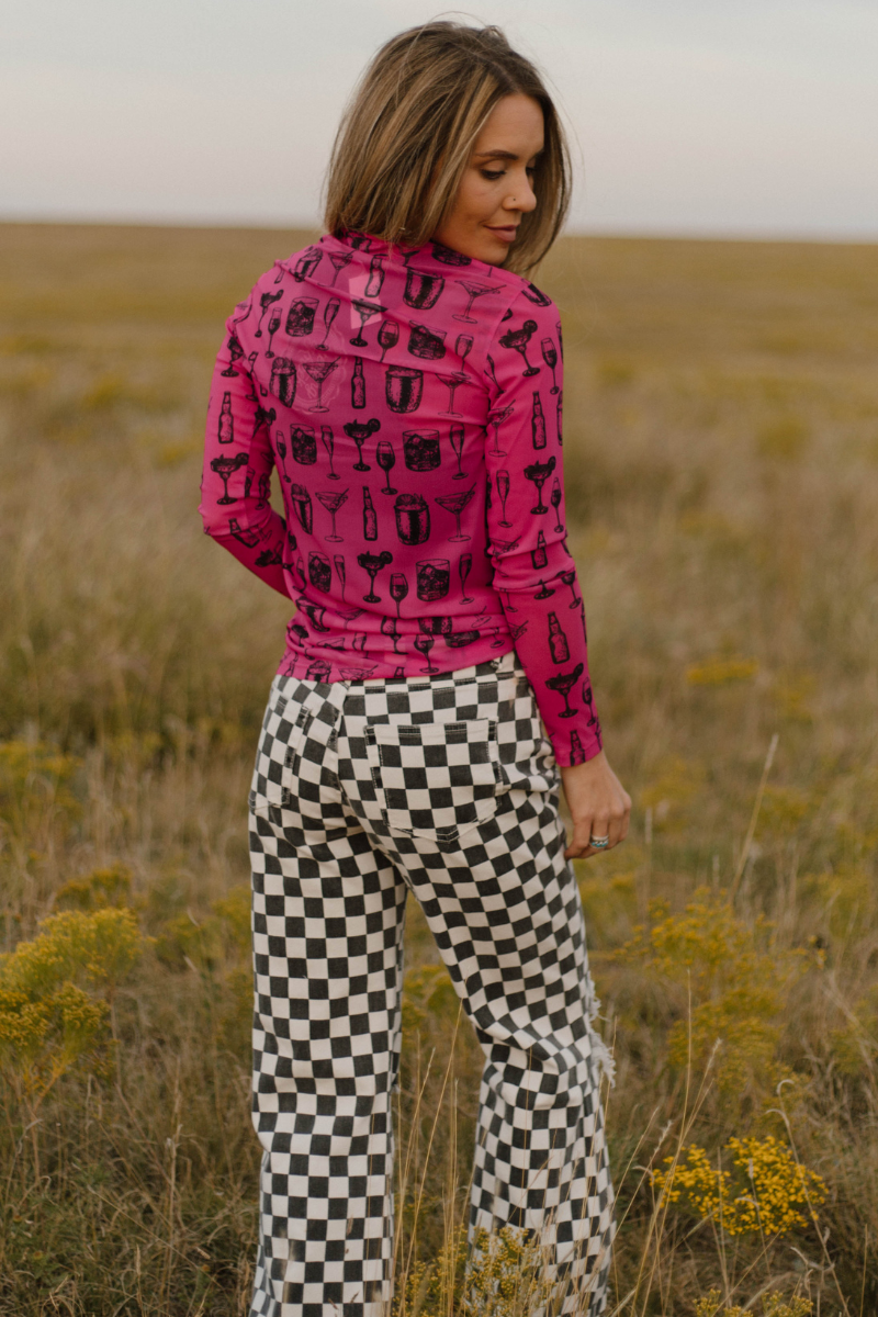 Buy You A Drink Mesh Top