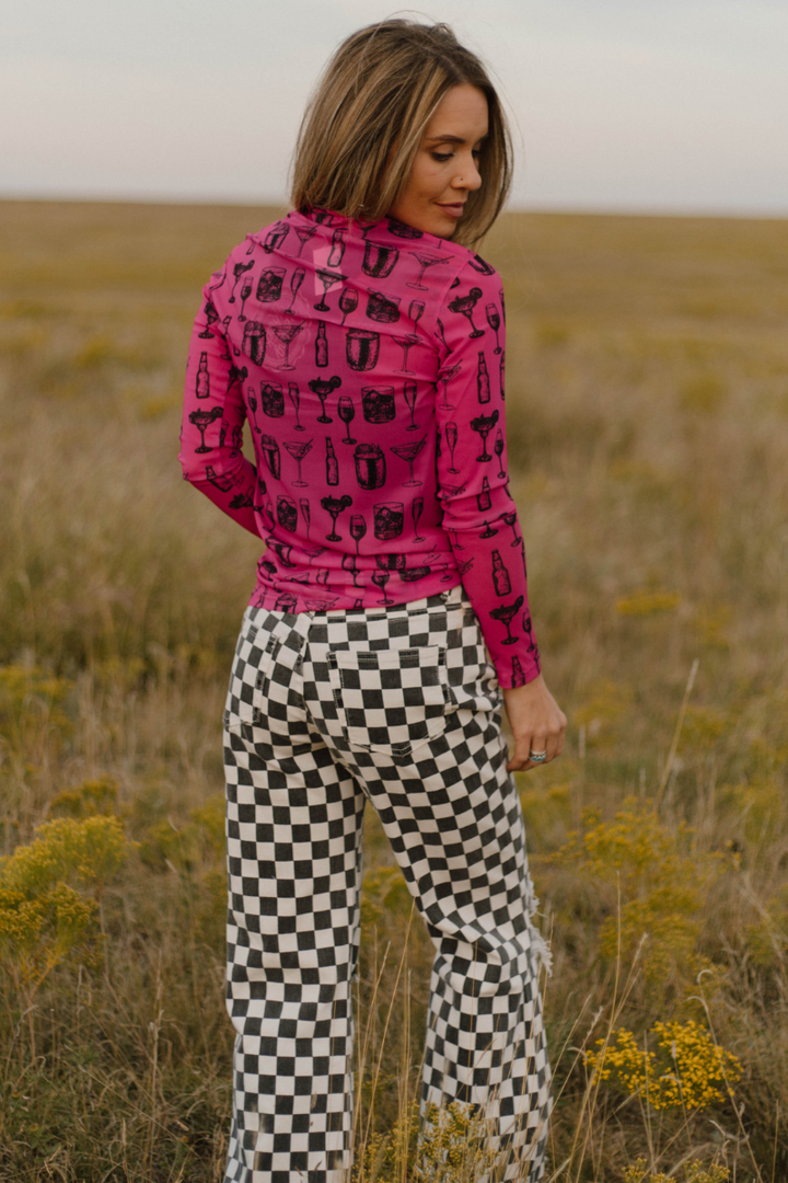 Buy You A Drink Mesh Top