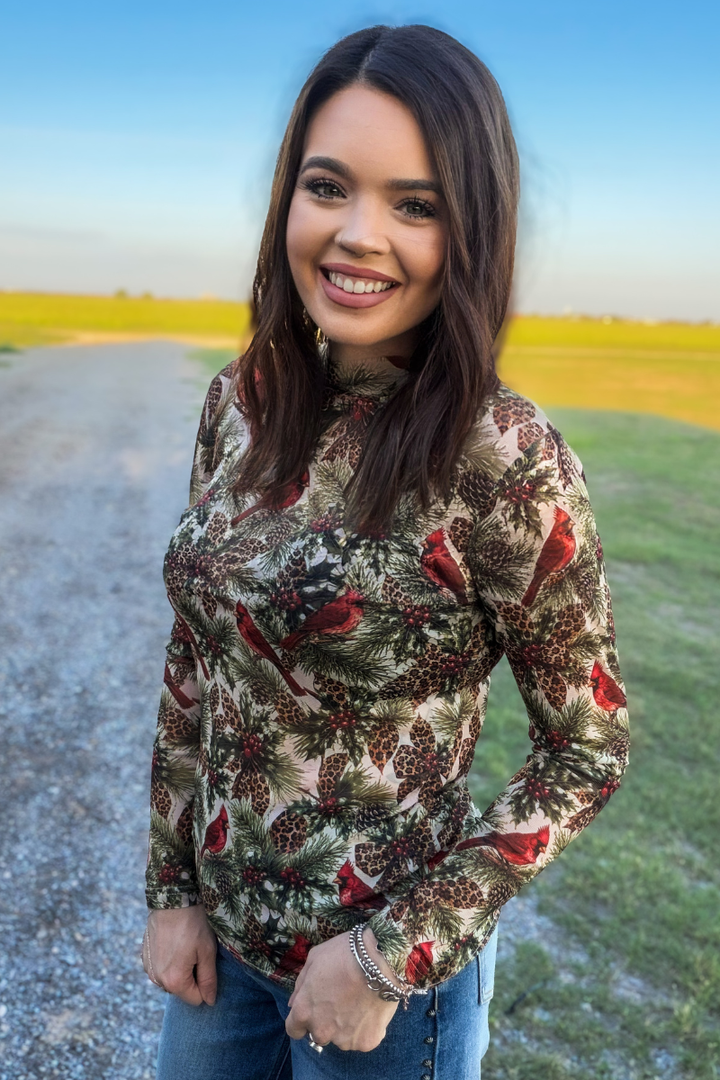 Christmas In The Pines Mesh Top