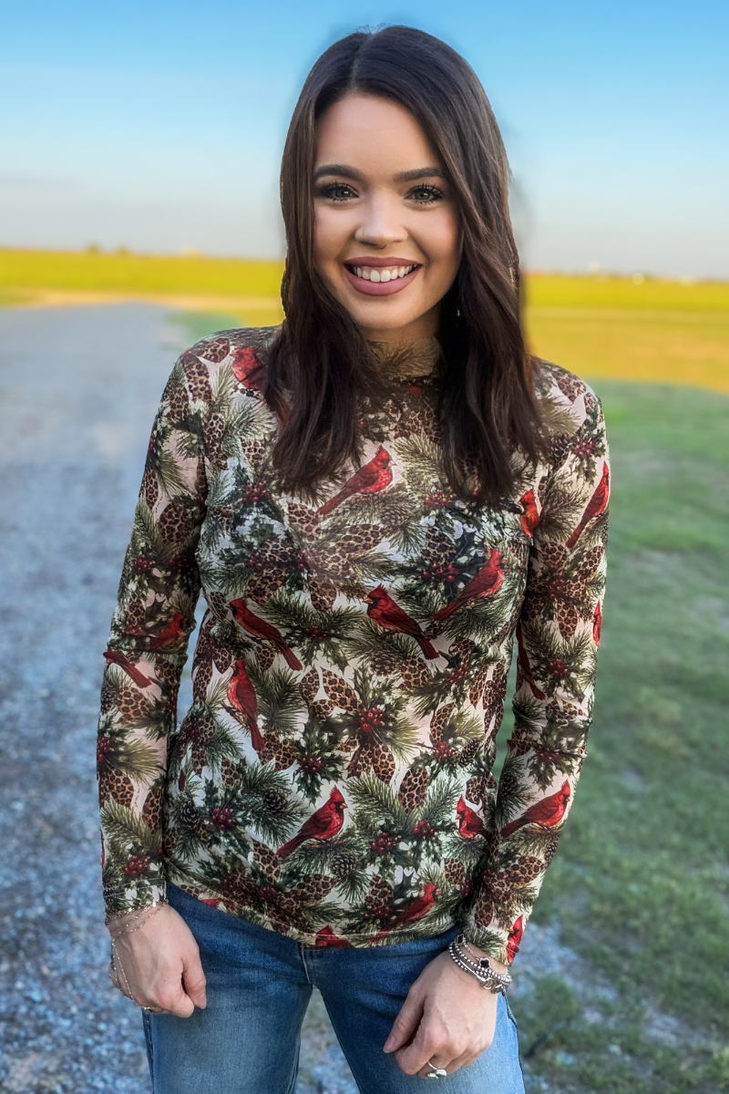 Christmas In The Pines Mesh Top