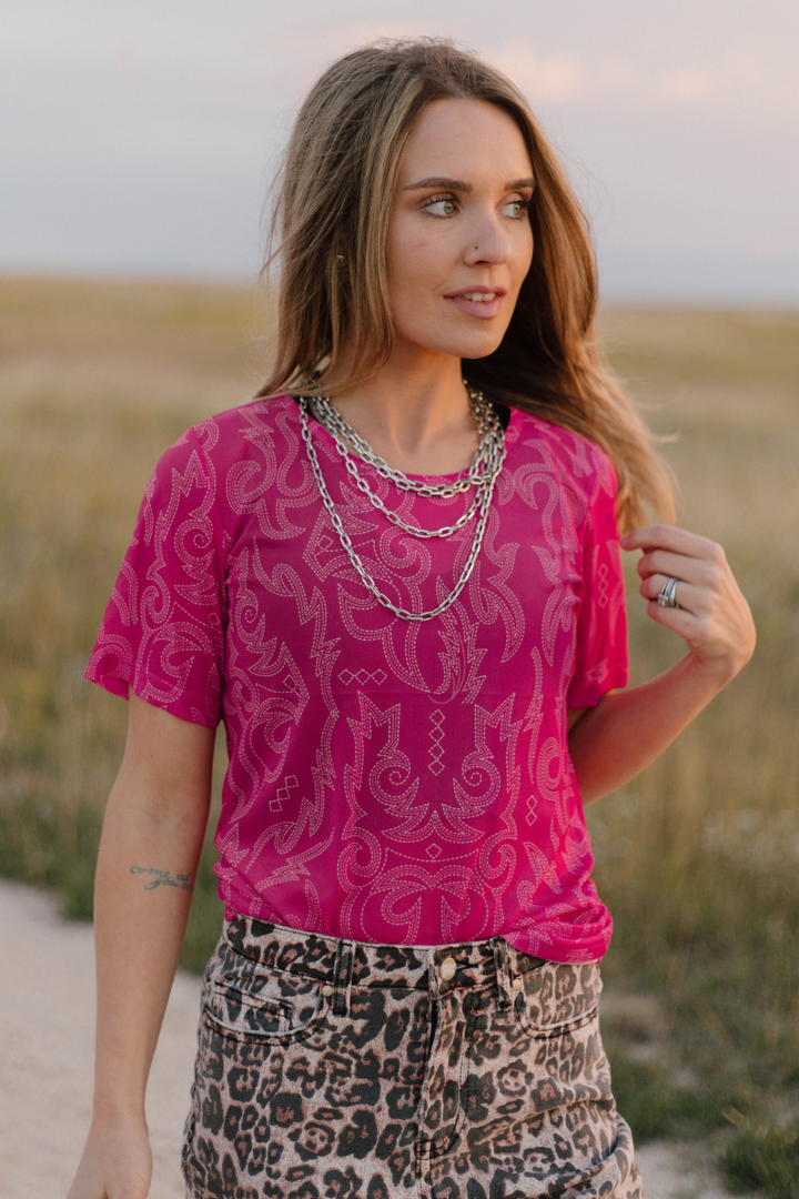 LETS GO GIRLS MESH TOP