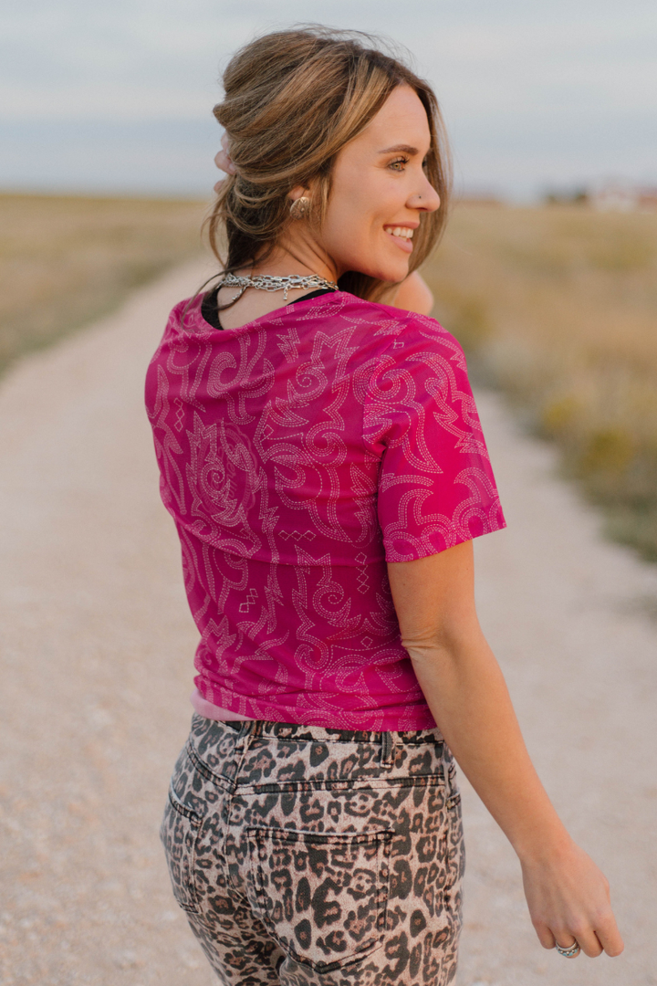 LETS GO GIRLS MESH TOP