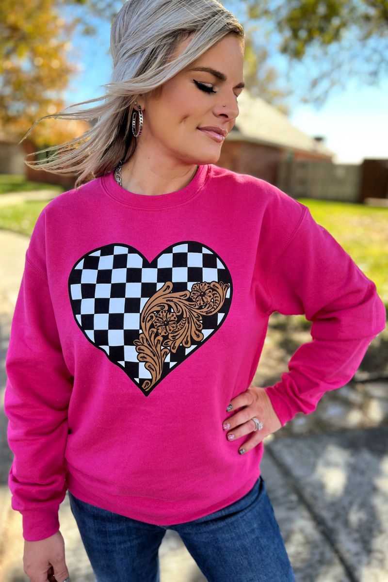 Checked In Love Pullover