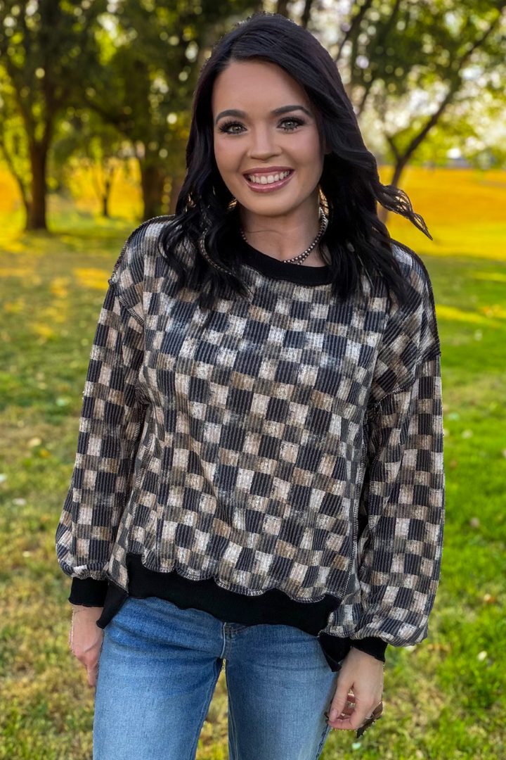 Dusty Check Pullover