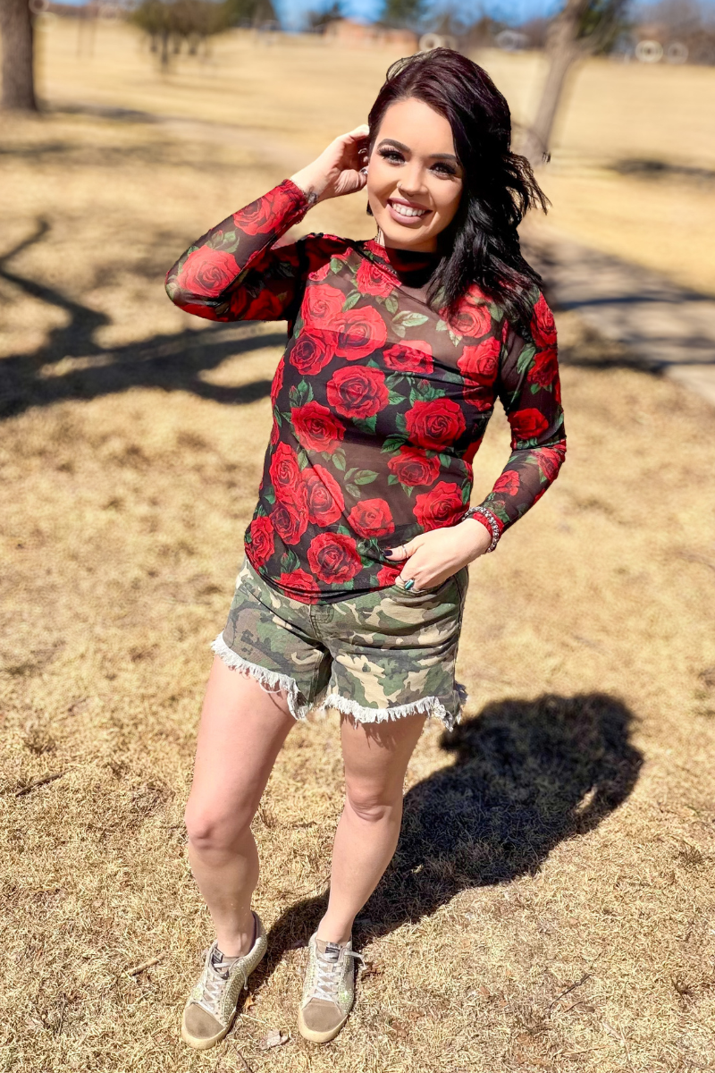 Kreek Denim Shorts - Camo