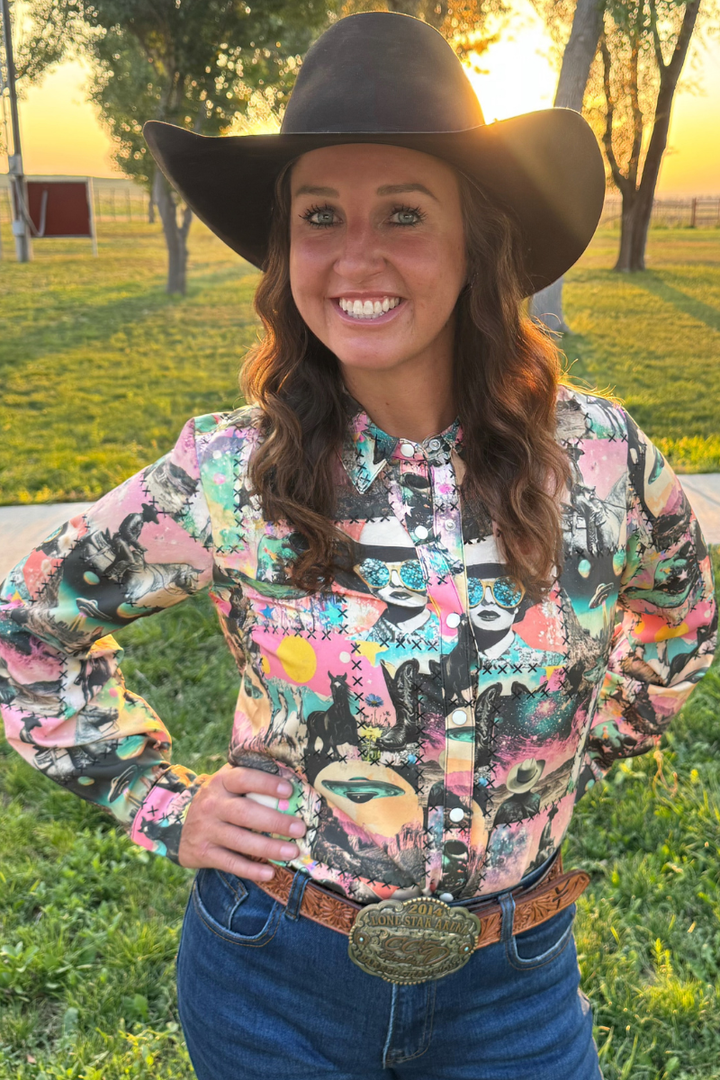 Cosmic Cowgirl Button Up