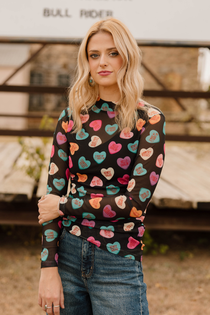 Cowboy Sweetheart Mesh Top