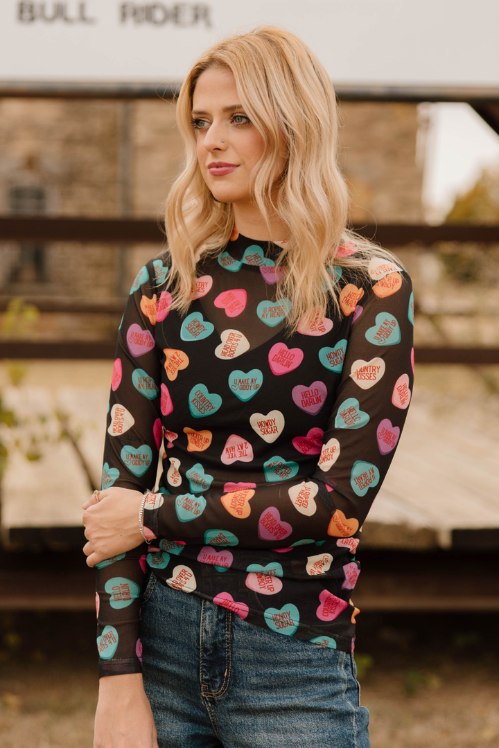 Cowboy Sweetheart Mesh Top