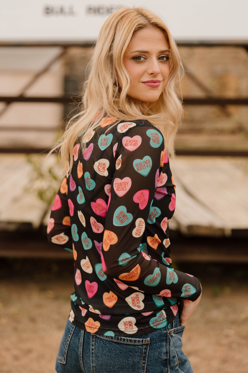 Cowboy Sweetheart Mesh Top