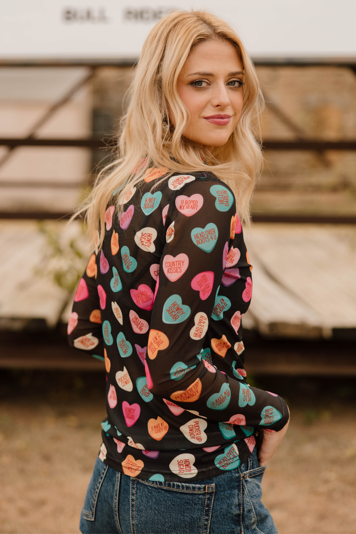 Cowboy Sweetheart Mesh Top