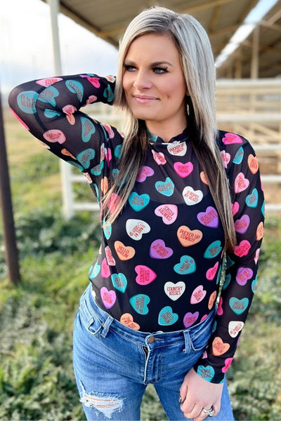 Cowboy Sweetheart Mesh Top