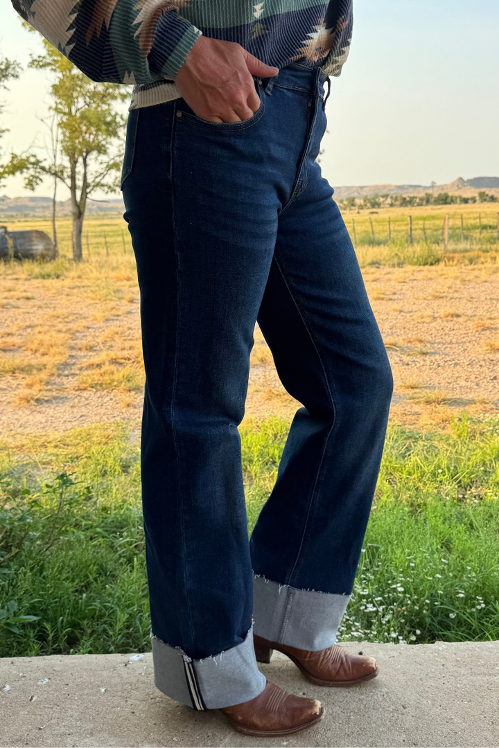 SK Cuffed Straight Leg Jeans