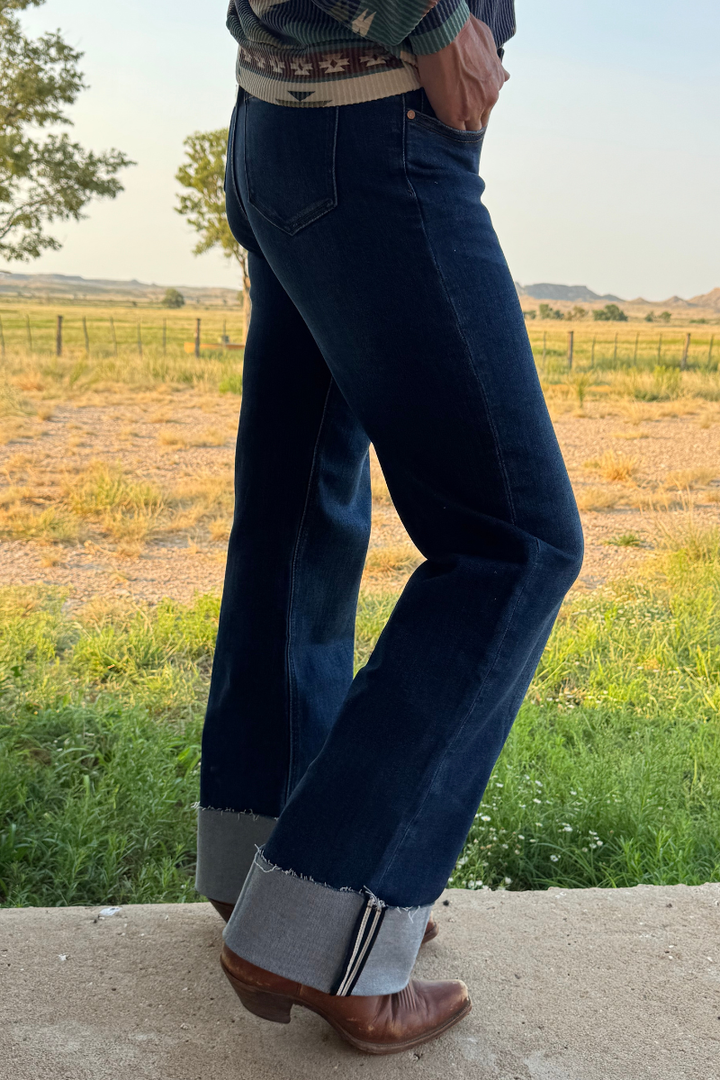 SK Cuffed Straight Leg Jeans
