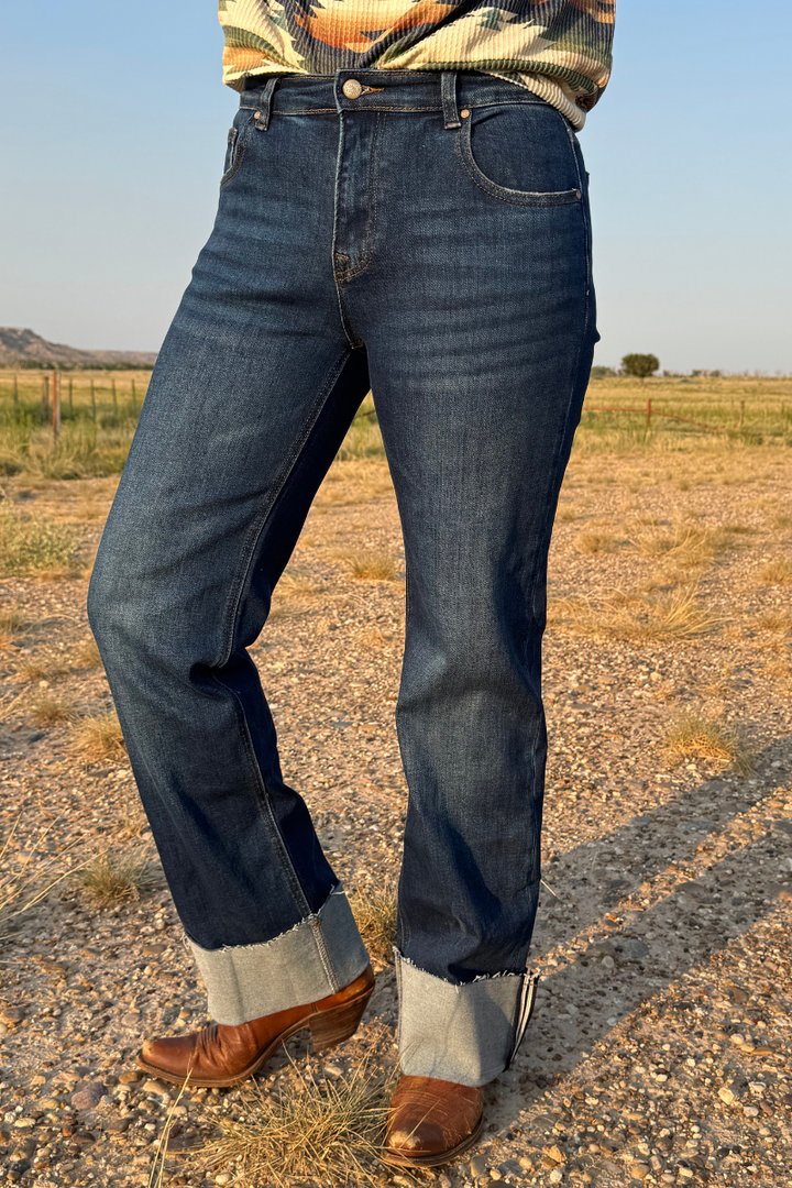 SK Cuffed Straight Leg Jeans