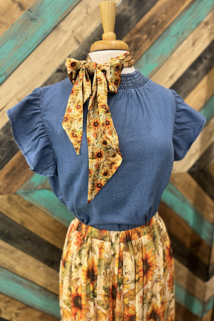 Babydoll Top Denim - Dark Wash