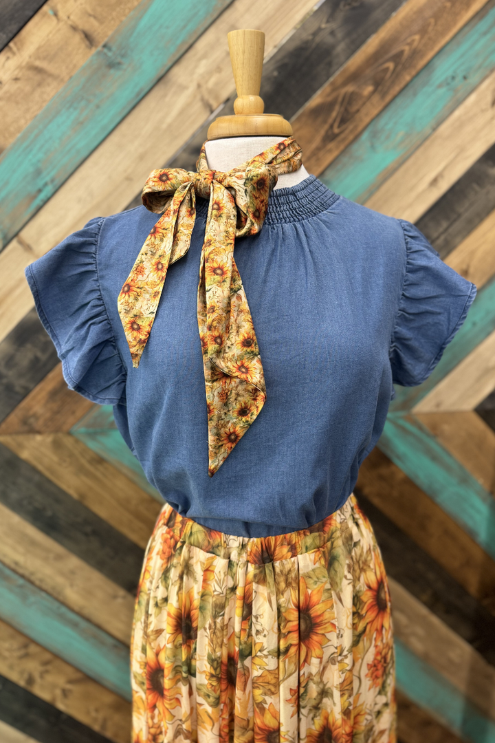 Babydoll Top Denim - Dark Wash