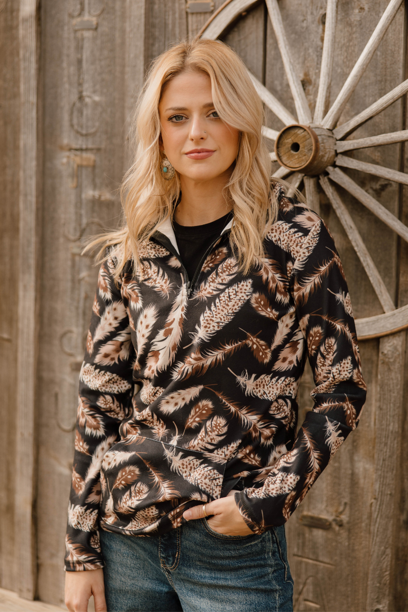 Feathered Grace Pullover