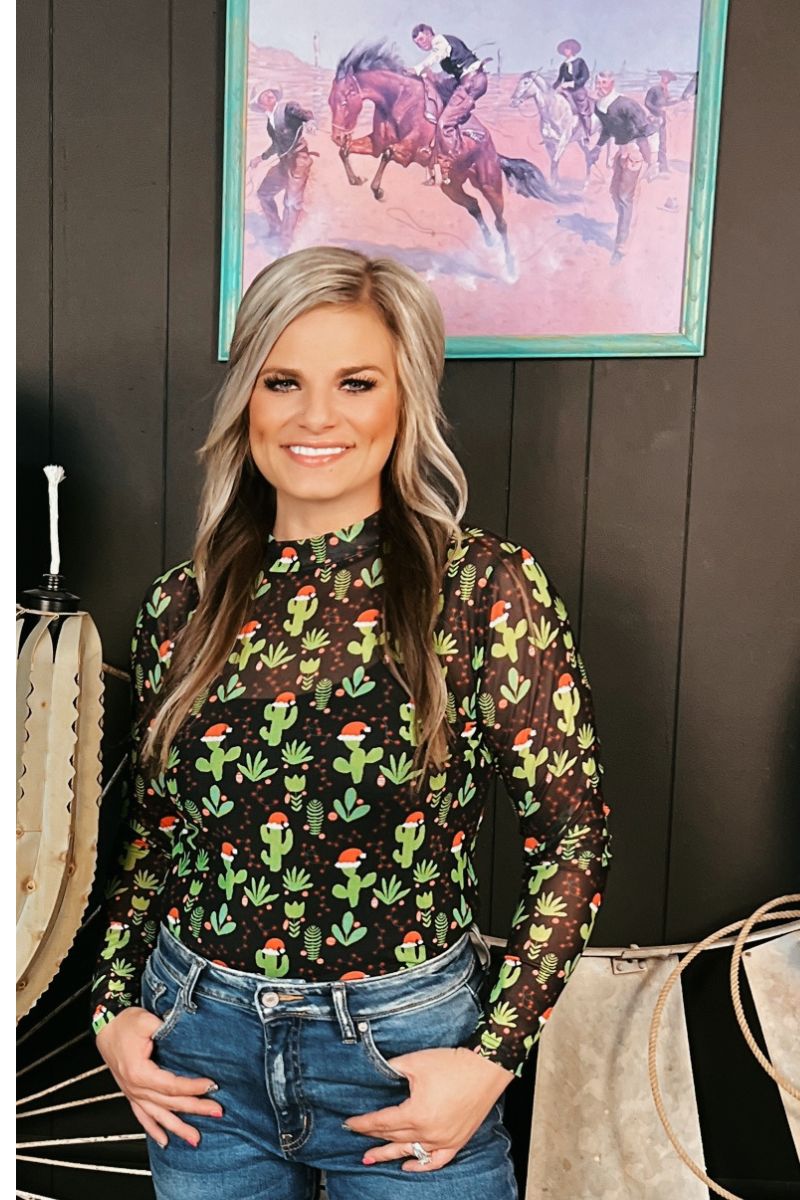 Feliz Navidad Mesh Top