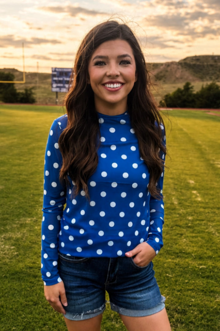 Kickoff Season Blue Mesh Top