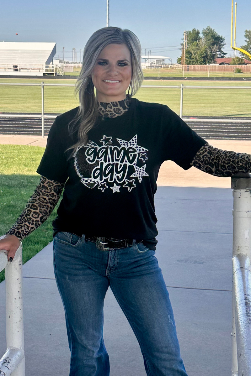 Sideline Spirit Gold Mesh Top